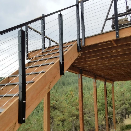 Power Coated Post Mounted Aluminum Handrail high quality
